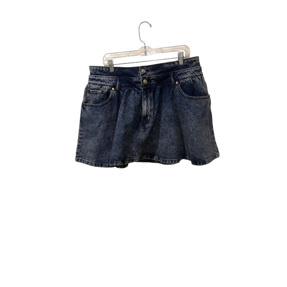 Scoop Dark Wash Denim Skater Skirt Pockets Womens Size 16 NWT